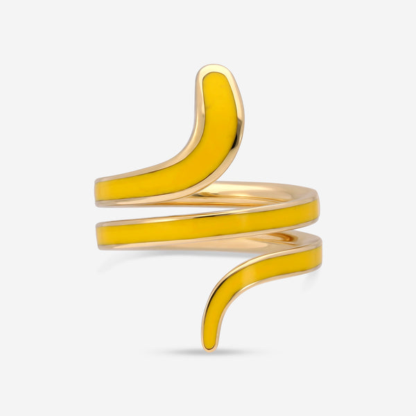 Damiani 18K Yellow Gold and Yellow Ceramic, Diamond Snake Wrap Ring 20089180