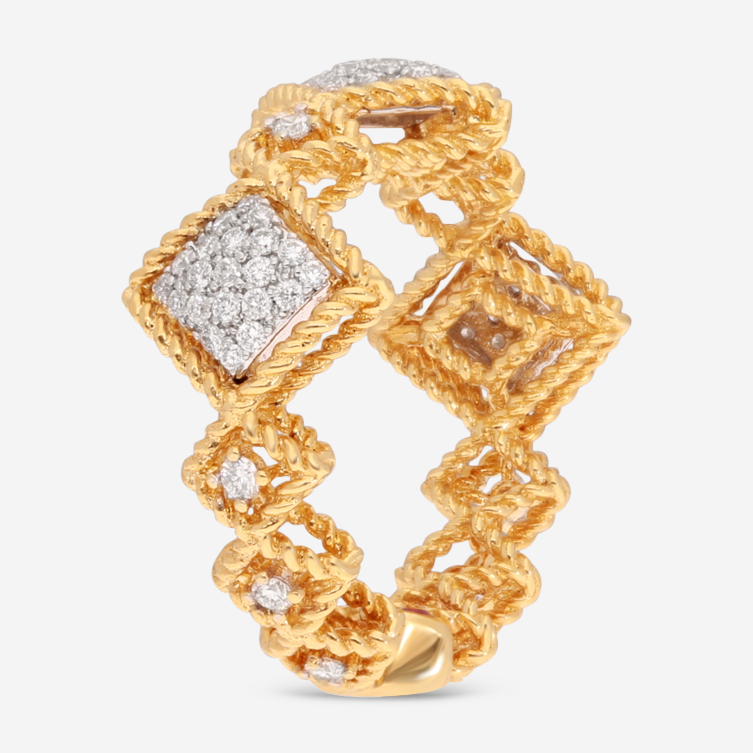 Roberto Coin Roman Barocco 18K Yellow & White Gold Large Diamond Ring Sz. 6.5 7771655AJ65X - THE SOLIST