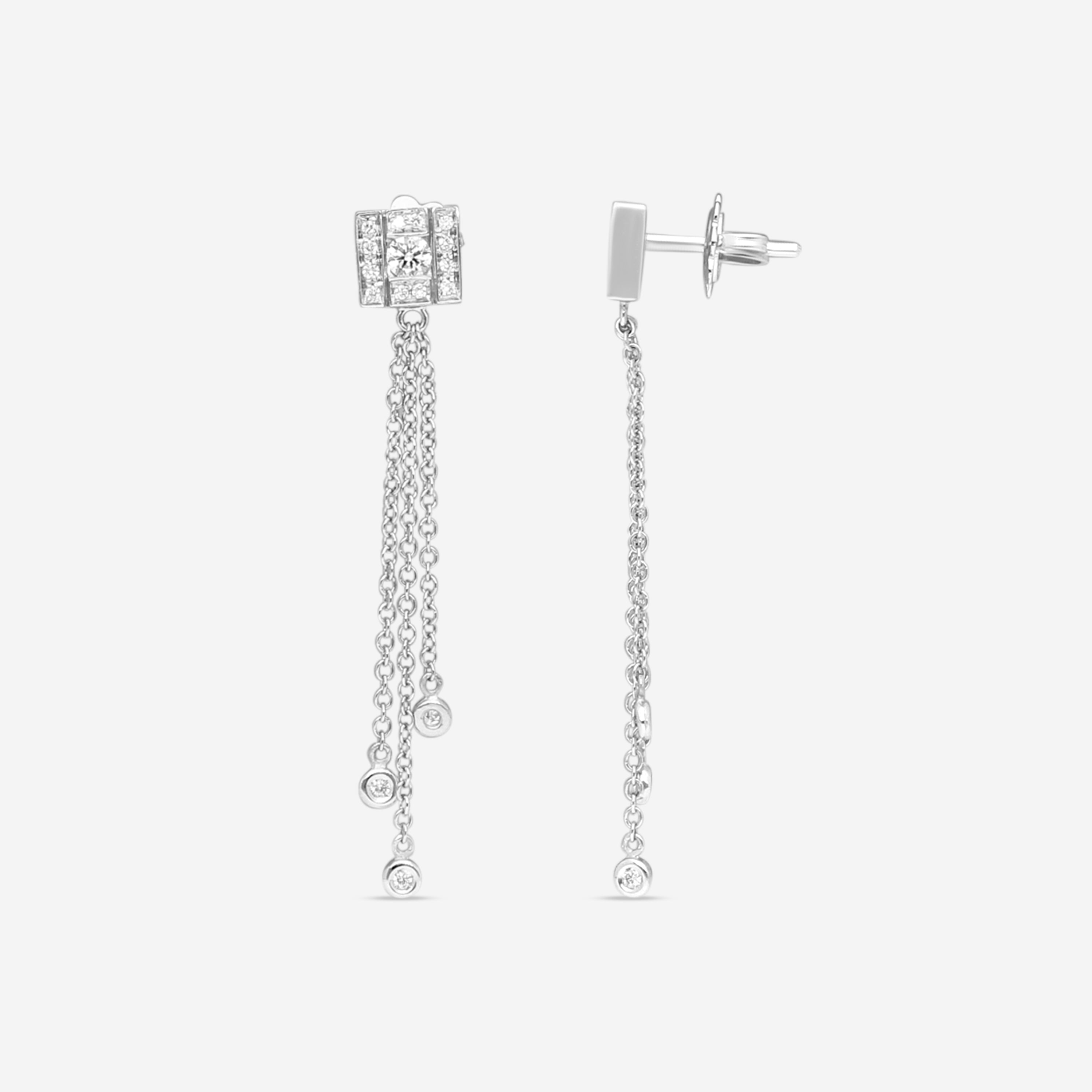 Damiani 18K Whıte Gold Diamond Drop Earrings 20089553 - THE SOLIST