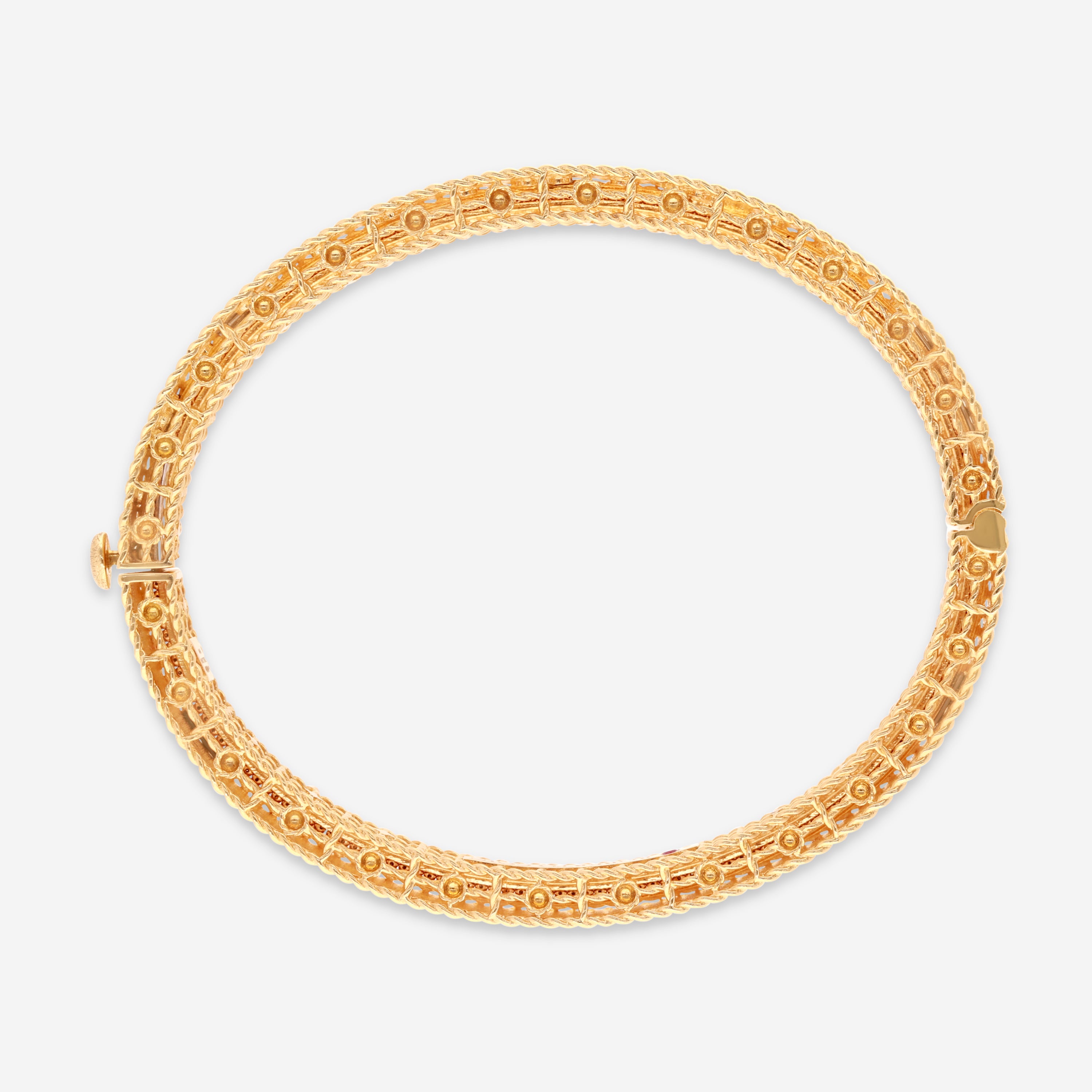 Roberto Coin Princess 18K Yellow Gold and Diamond Tassel Bangle Bracelet 7772977AYBAX - THE SOLIST