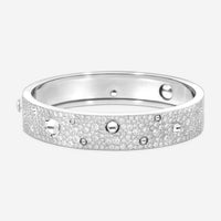 Roberto Coin Pois Moi Luna 18K White Gold Diamond Bangle Bracelet 8882510AWBAX - THE SOLIST