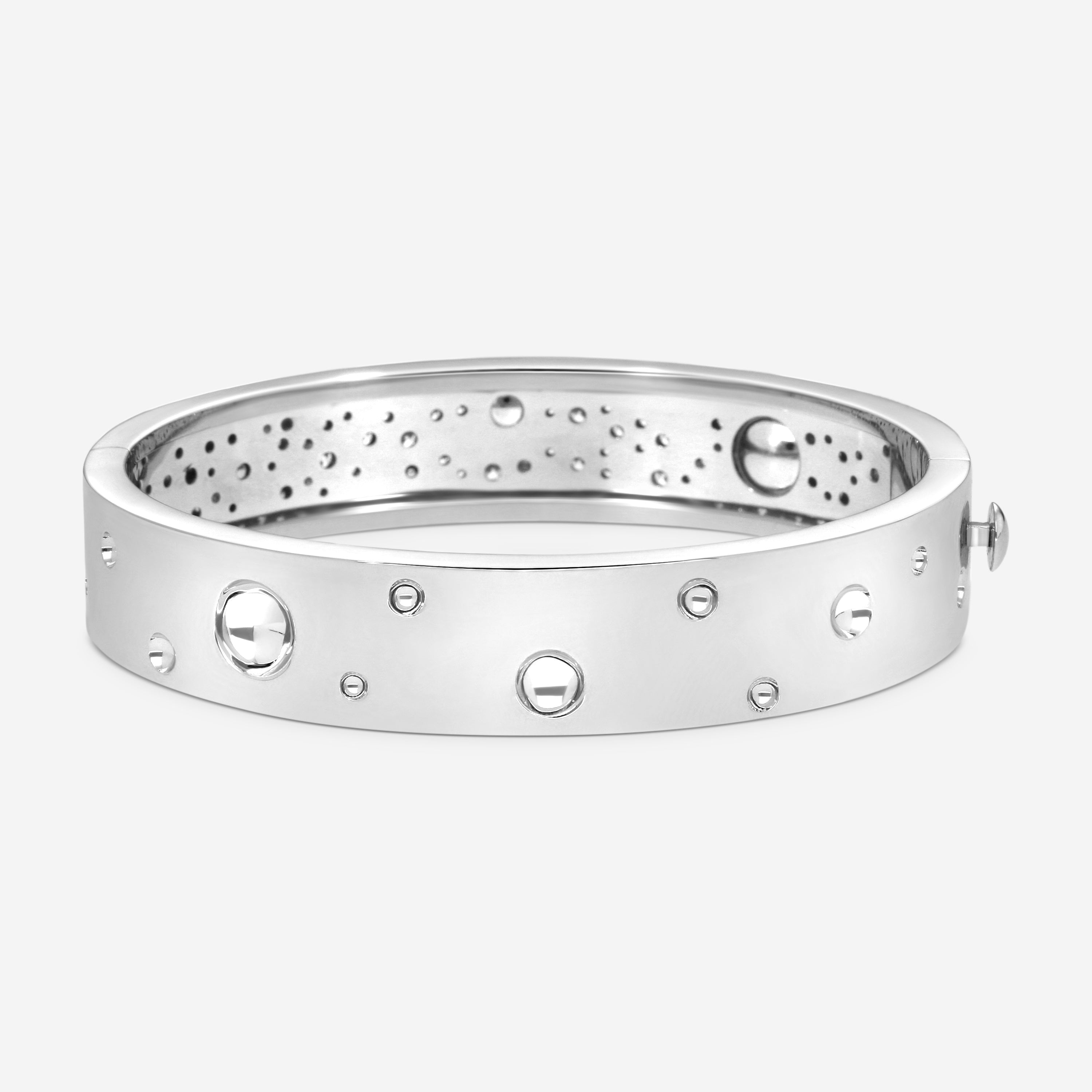Roberto Coin Pois Moi Luna 18K White Gold Diamond Bangle Bracelet 8882510AWBAX - THE SOLIST