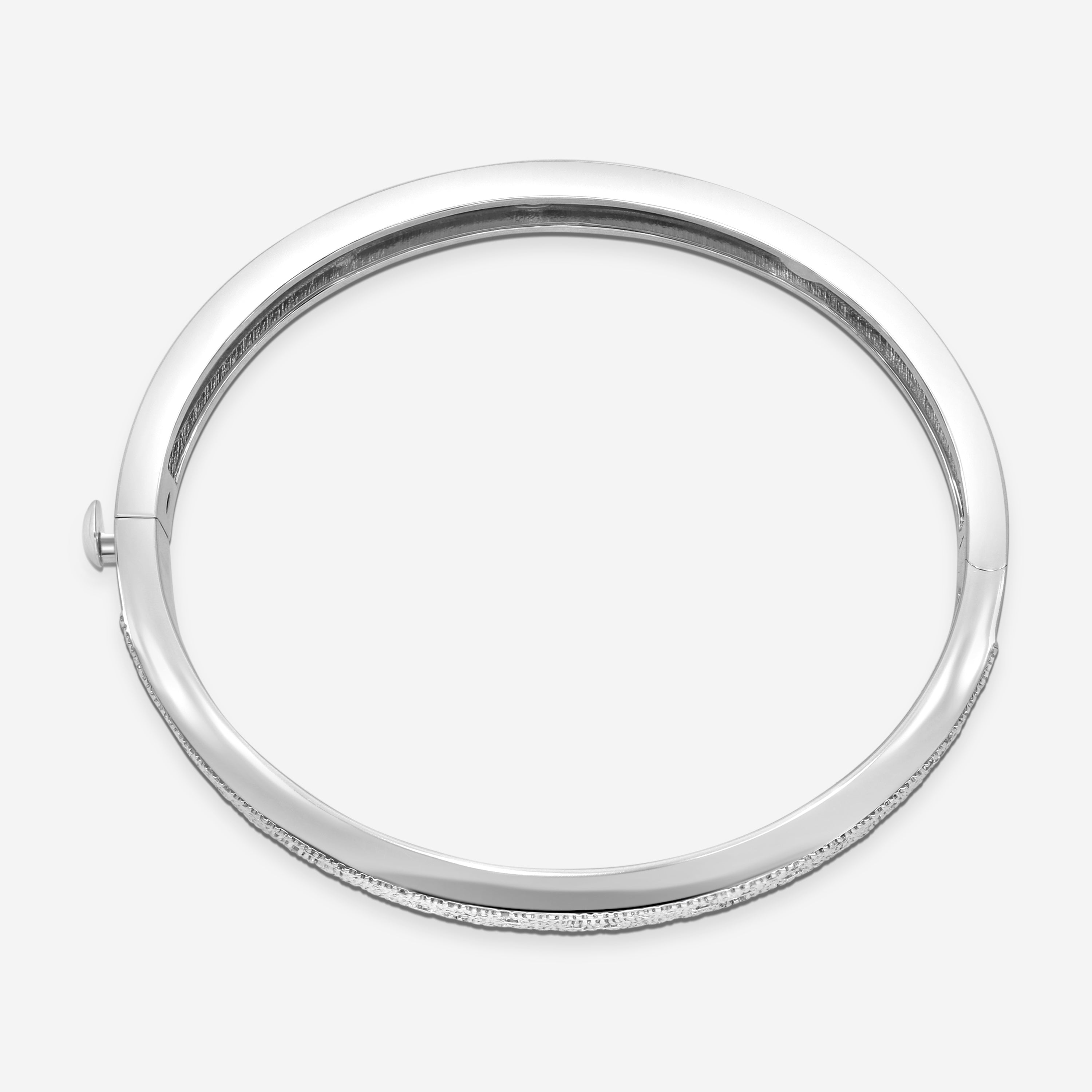 Roberto Coin Pois Moi Luna 18K White Gold Diamond Bangle Bracelet 8882510AWBAX - THE SOLIST