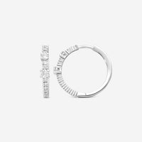 Damiani 18K Whıte Gold Diamond Hoop Earrings 20091233