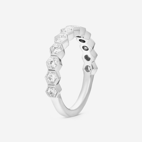 Hearts On Fire 18K White Gold Hex Diamond Band Ring Sz. 6.5 HBADHEX00388W-C - THE SOLIST