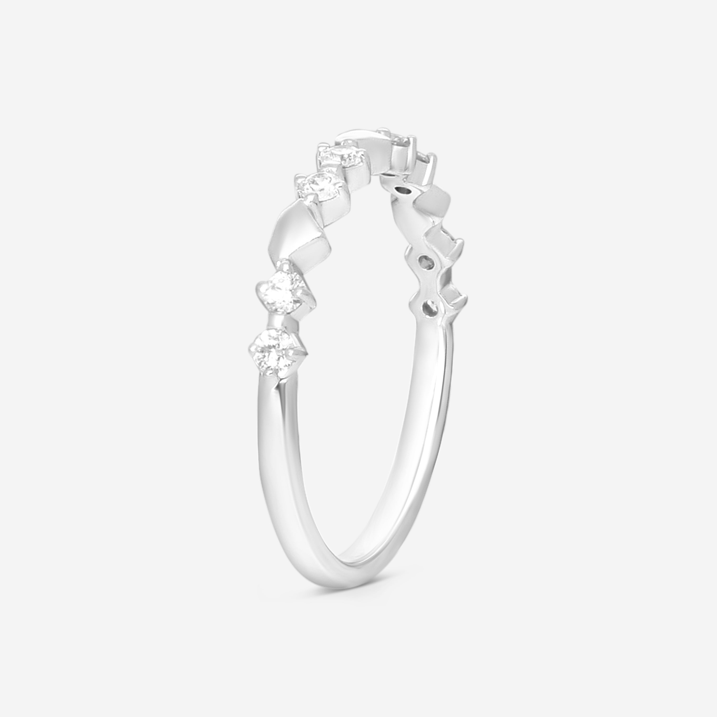 Hearts On Fire Behati 18K White Gold Bold Shapes Ring Sz. 6.5 HP-HBA75658W-N - THE SOLIST