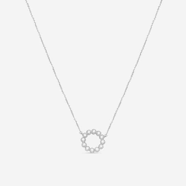 Hearts On Fire Liliana 18K White Gold Milgrain Diamond Circle Pendant HFPLILIANC00388W - THE SOLIST