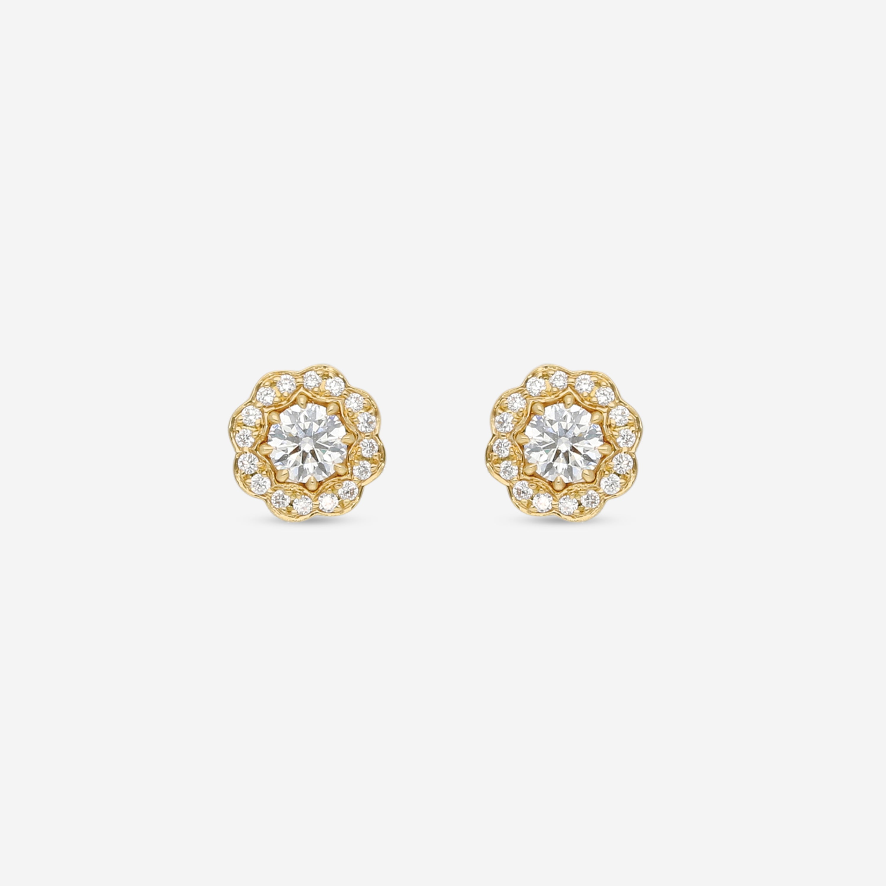 Hearts On Fire Lorelei 18K Yellow Gold Diamond Halo Stud Earrings HFELORDIAH00508Y - THE SOLIST