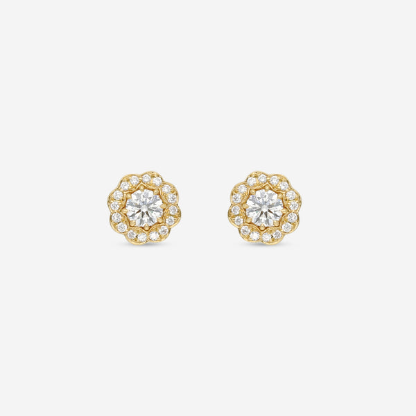Hearts On Fire Lorelei 18K Yellow Gold Diamond Halo Stud Earrings HFELORDIAH00508Y - THE SOLIST