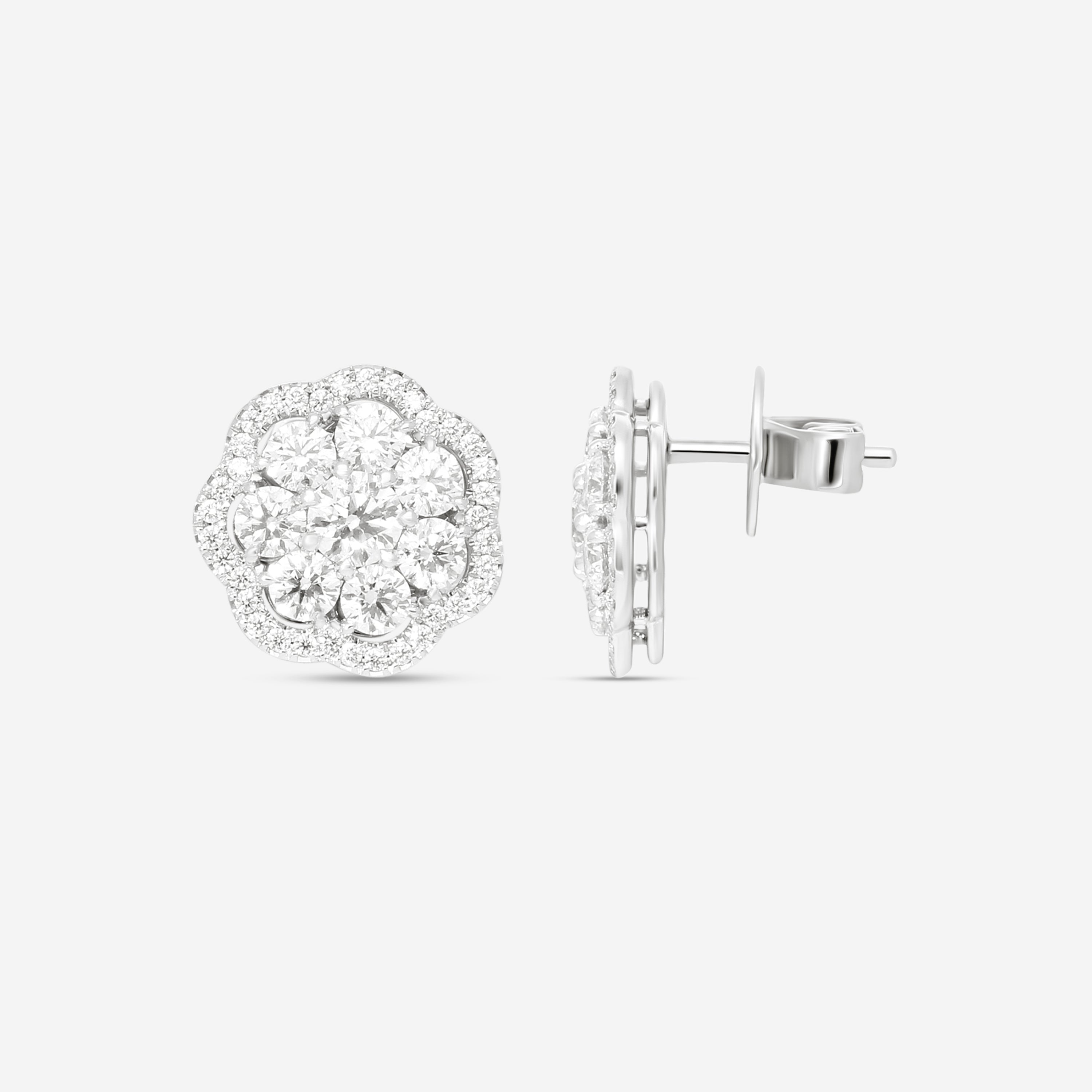 Hearts On Fire Aurora 18K White Gold Diamond Stud Earrings HFEAURC02478W-C - THE SOLIST