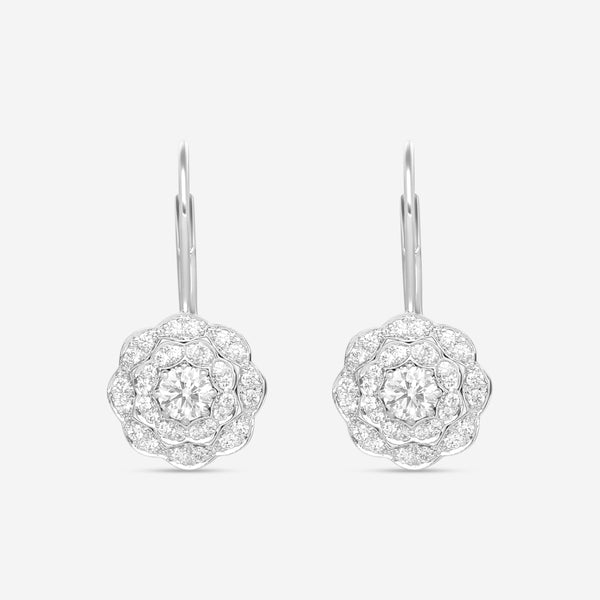 Hearts On Fire Lorelei 18K White Gold Double Halo Diamond Drop Earrings HFELORDBLDH00718W - THE SOLIST