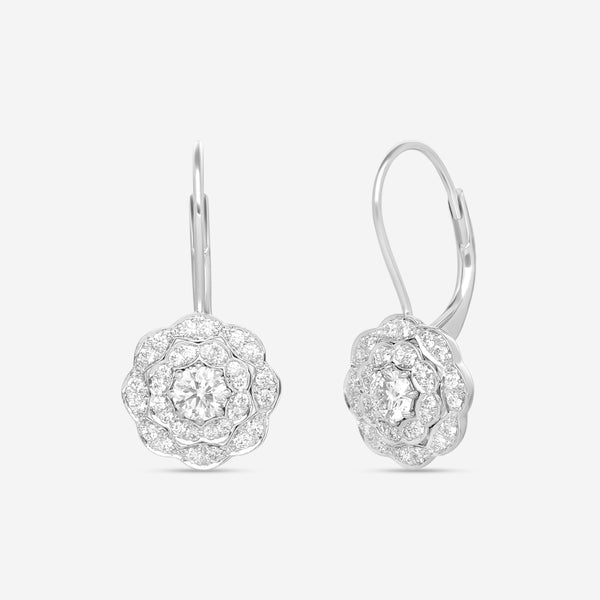 Hearts On Fire Lorelei 18K White Gold Double Halo Diamond Drop Earrings HFELORDBLDH00718W - THE SOLIST