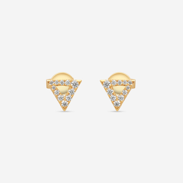 Hearts On Fire Charmed 18K Yellow Gold Triangle Earrings HFECHART00208Y - THE SOLIST