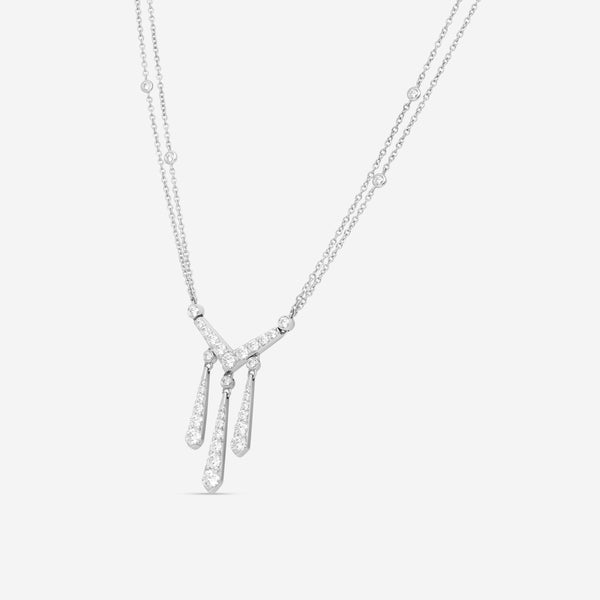 Hearts On Fire Triplicity 18K White Gold Drop Necklace HFNTRIPDR01508W - THE SOLIST