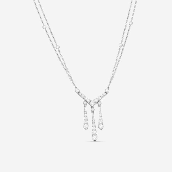 Hearts On Fire Triplicity 18K White Gold Drop Necklace HFNTRIPDR01508W - THE SOLIST