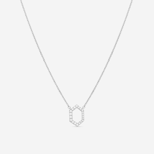 Hearts On Fire Charmed 18K White Gold Hex Pendant HFPCHX00218W - THE SOLIST