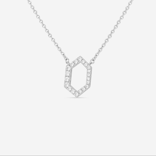 Hearts On Fire Charmed 18K White Gold Hex Pendant HFPCHX00218W - THE SOLIST