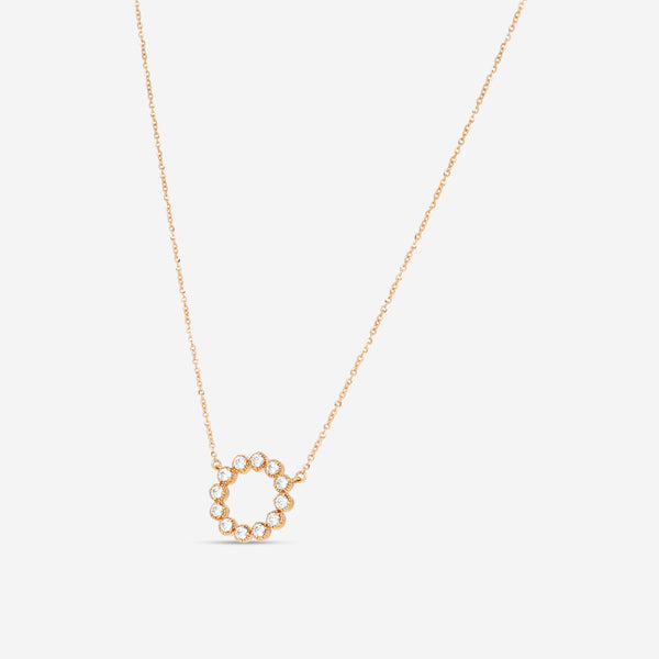 Hearts On Fire Liliana 18K Rose Gold Milgrain Diamond Circle Pendant HFPLILIANC00388R - THE SOLIST
