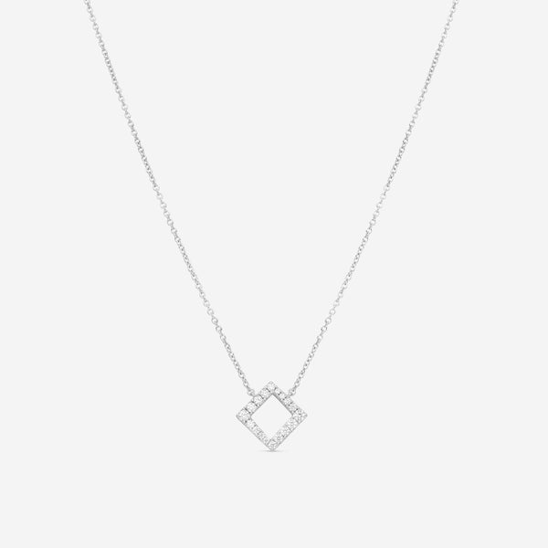 Hearts On Fire Charmed 18K White Gold Square Pendant HFPCSQ00288W - THE SOLIST