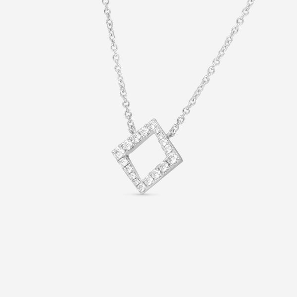 Hearts On Fire Charmed 18K White Gold Square Pendant HFPCSQ00288W - THE SOLIST