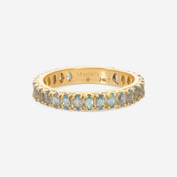 Armenta Rose World 14K Rose Gold Marquise Swiss Blue Topaz Stack Band Ring Sz. 6.5 17470