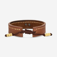 Armenta 18K Yellow Gold, Blackened Sterling Silver & Leather Champagne Diamond Bracelet 18982 - THE SOLIST