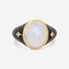 Armenta 18K Yellow Gold & Blackened Sterling Silver Turkish Chalcedony & Champagne Diamond Men's Ring Sz. 10 20696
