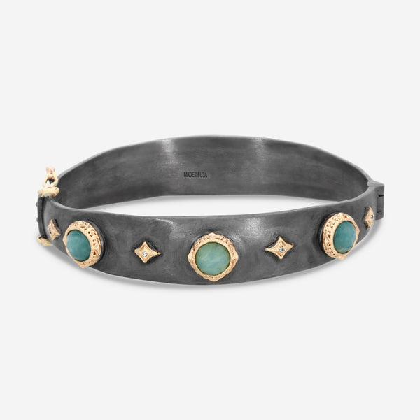Armenta 14K Rose Gold & Blackened Sterling Silver Green Grandidierite & Champagne Diamond Bracelet 21150 - THE SOLIST