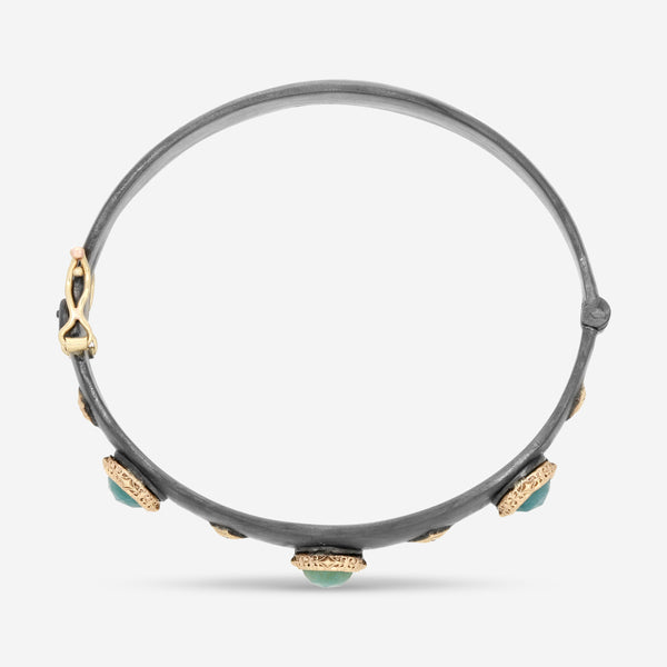 Armenta 14K Rose Gold & Blackened Sterling Silver Green Grandidierite & Champagne Diamond Bracelet 21150 - THE SOLIST
