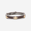 Armenta 14K Rose Gold, Blackened Sterling Silver & Light Taupe Enamel Champagne Diamond Stack Band Ring Sz. 7 21284