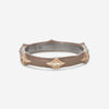 Armenta 14K Rose Gold, Blackened Sterling Silver & Enamel Champagne Diamond Stack Band Ring Sz. 5.5 21286