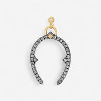 Armenta 14K Rose Gold & Grey Sterling Silver Diamond Large Horseshoe Enhancer 23352