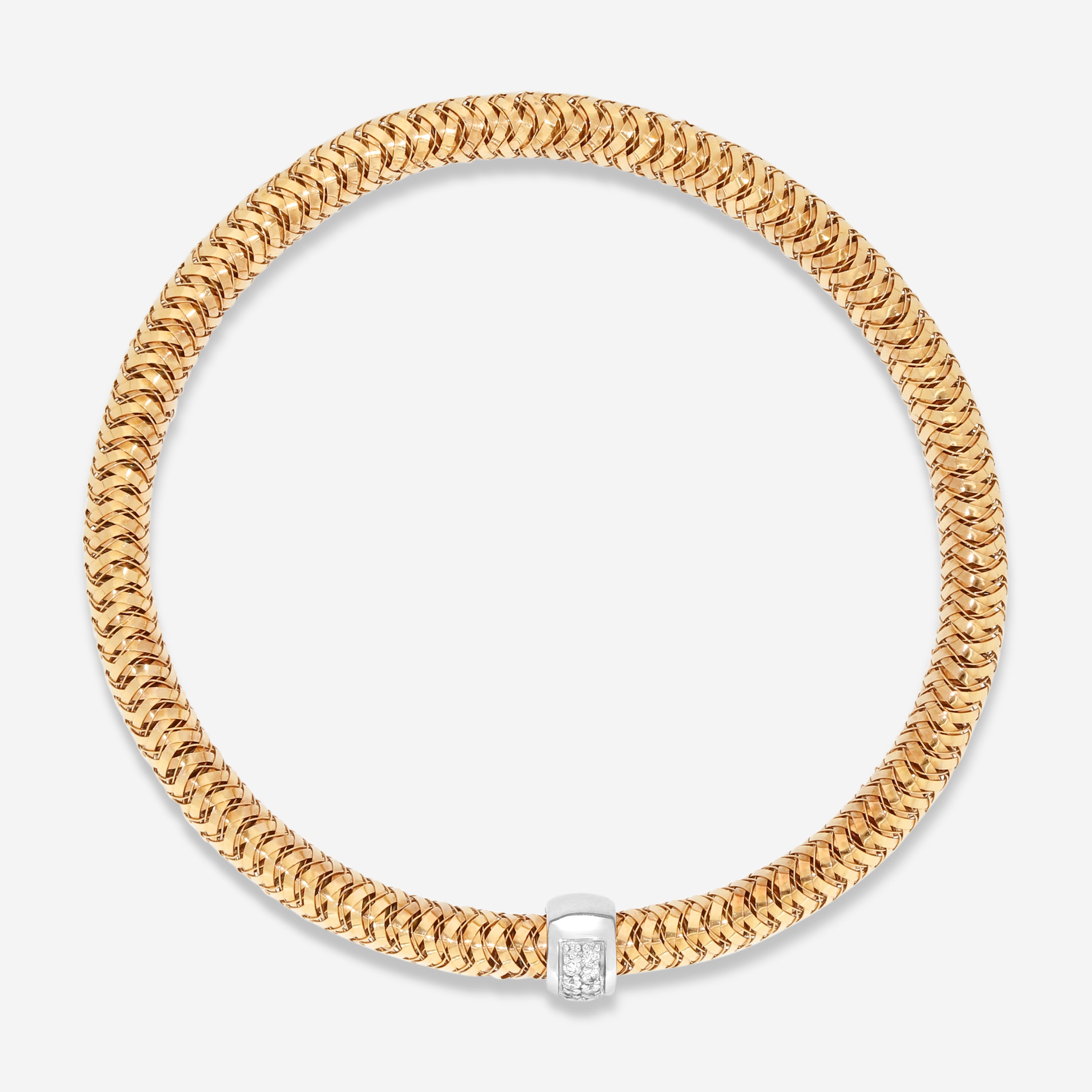 Roberto Coin Primavera 18K Rose & White Gold Diamond Bangle Bracelet 557716AHBAX0 - THE SOLIST