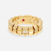 Roberto Coin Obelisco 18K Yellow Gold Diamond Flexible Band Ring Sz. 6 8883017AY60X