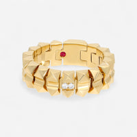 Roberto Coin Obelisco 18K Yellow Gold Diamond Flexible Band Ring Sz. 6 8883017AY60X