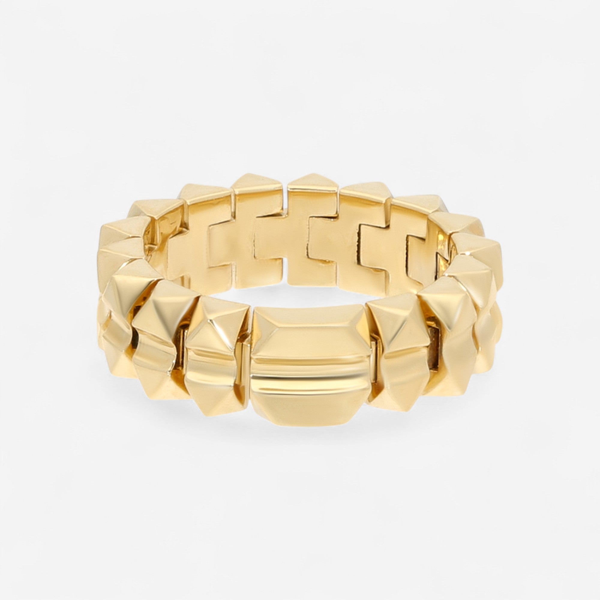 Roberto Coin Obelisco 18K Yellow Gold Diamond Flexible Band Ring Sz. 6 8883017AY60X