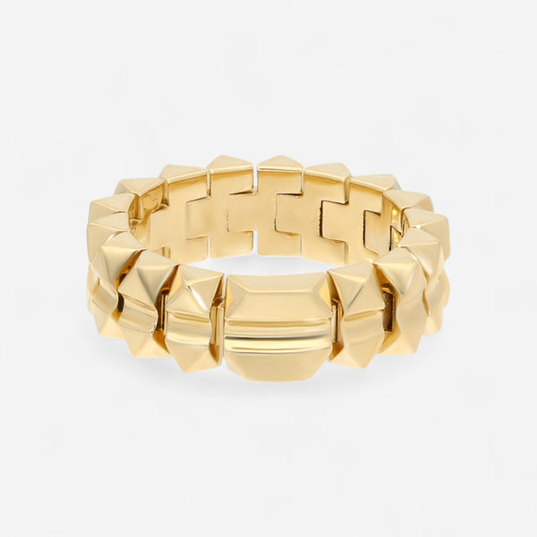 Roberto Coin Obelisco 18K Yellow Gold Diamond Flexible Band Ring Sz. 6 8883017AY60X