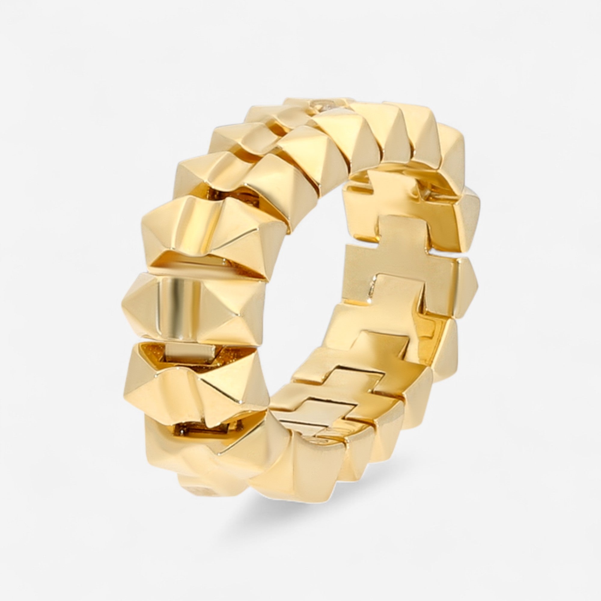 Roberto Coin Obelisco 18K Yellow Gold Diamond Flexible Band Ring Sz. 6 8883017AY60X