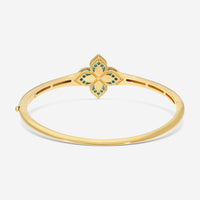 Roberto Coin Venetian Princess 18K Yellow & White Gold Turquoise and Diamond Bangle Bracelet 8883235AJBAXT - THE SOLIST