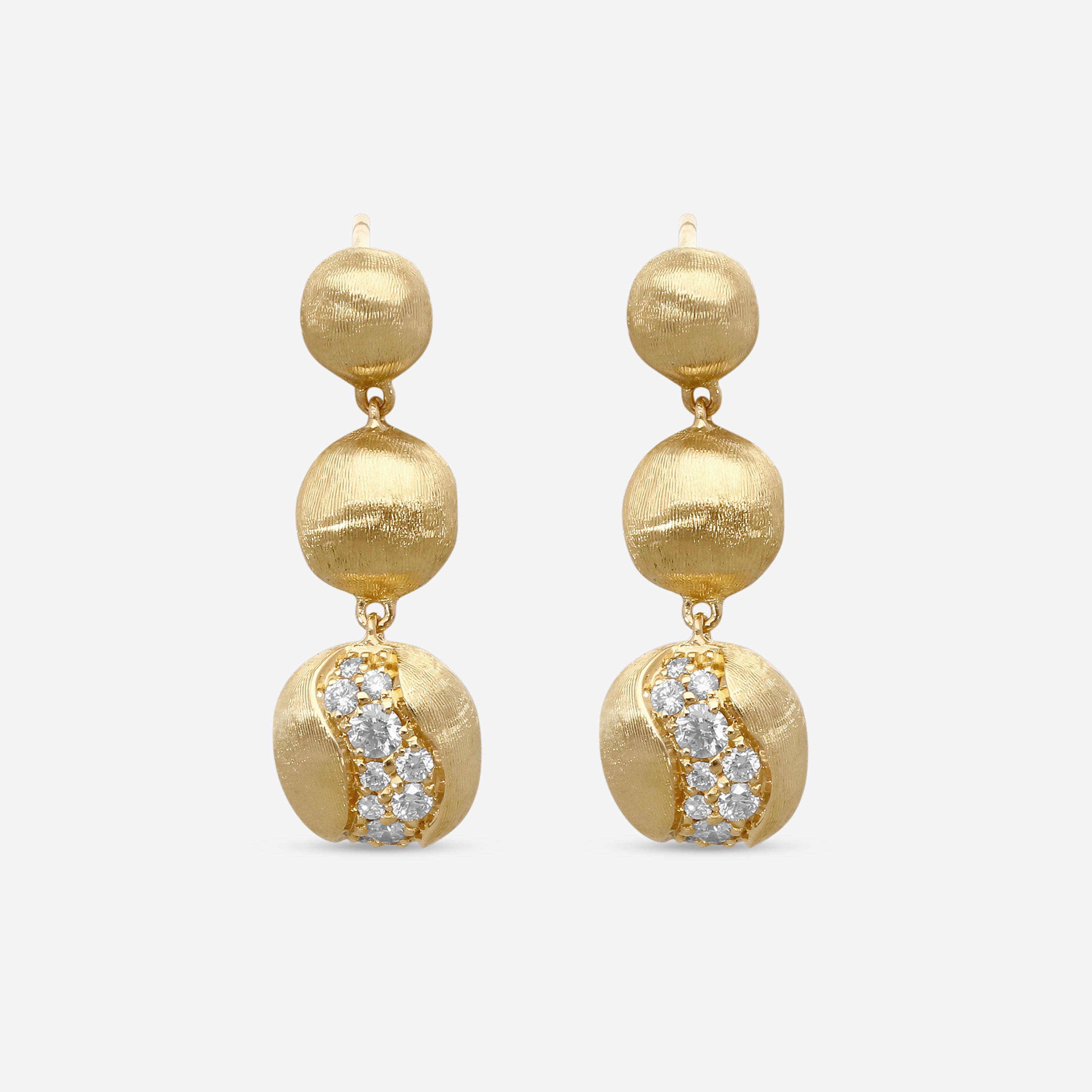 Marco Bicego Africa 18K Yellow Gold Diamond Drop Earrings OB1613_B_Y_02