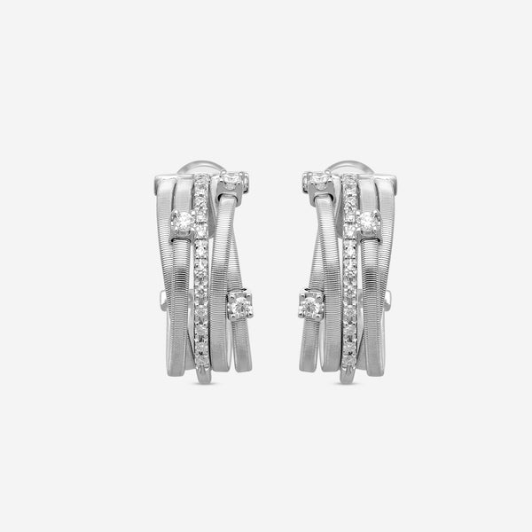 Marco Bicego Goa 18K White Gold Diamond Hoop Earrings OG244_B2_W_01
