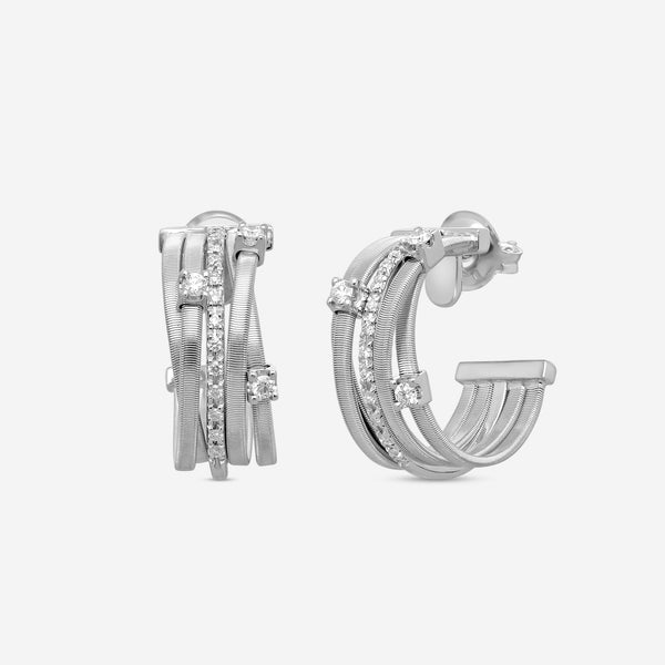 Marco Bicego Goa 18K White Gold Diamond Hoop Earrings OG244_B2_W_01
