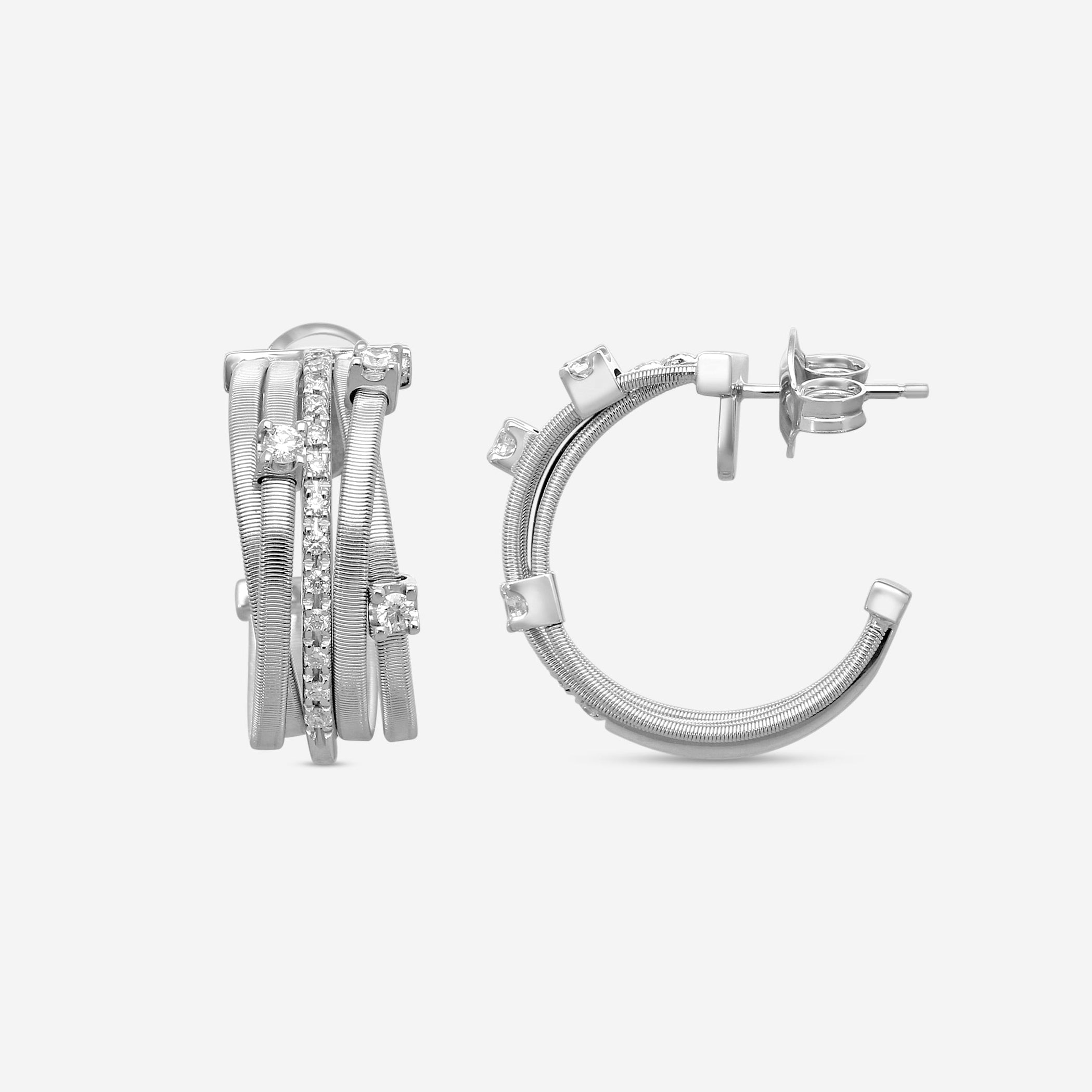 Marco Bicego Goa 18K White Gold Diamond Hoop Earrings OG244_B2_W_01