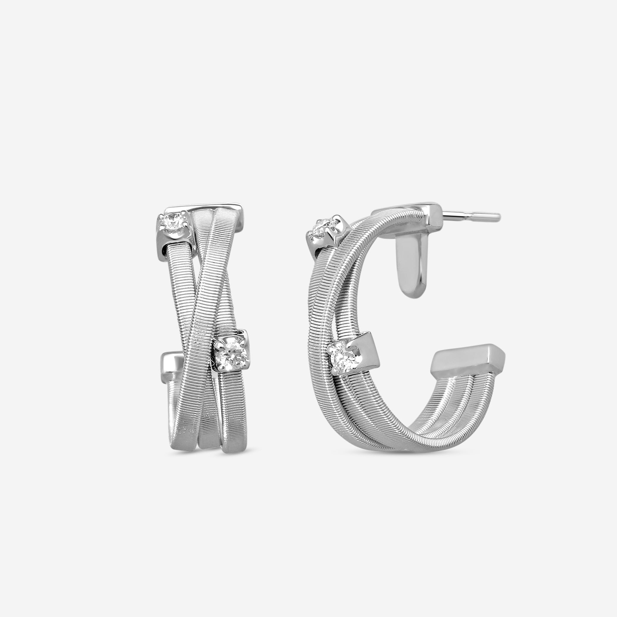 Marco Bicego Goa 18K White Gold Diamond Hoop Earrings OG296_B_W_01