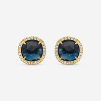 Marco Bicego Jaipur 18K Yellow Gold Diamond & Blue Topaz Stud Earrings OB1626-B_TPL01_Y_02