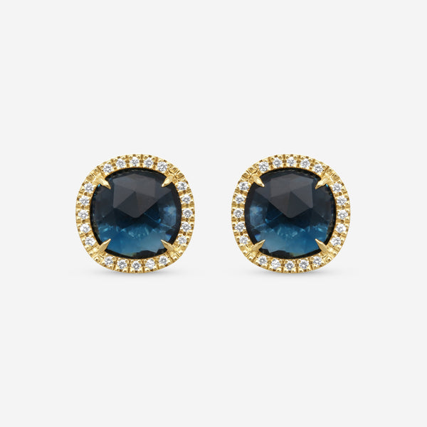 Marco Bicego Jaipur 18K Yellow Gold Diamond & Blue Topaz Stud Earrings OB1626-B_TPL01_Y_02