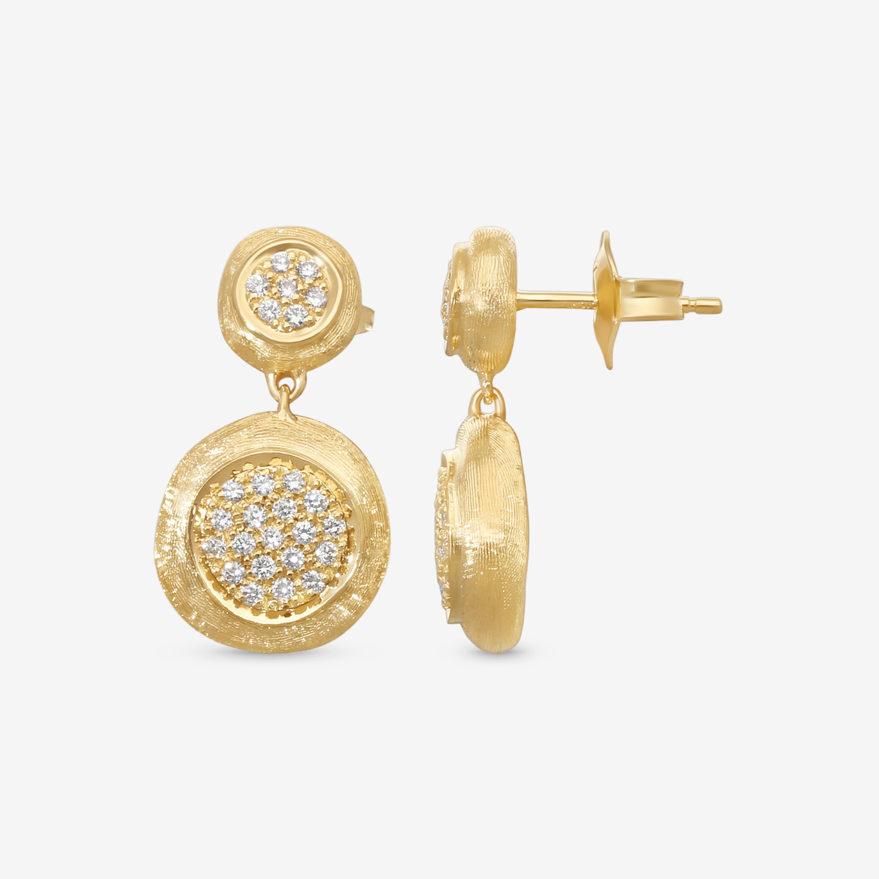 Marco Bicego Jaipur 18K Yellow Gold Diamond Drop Earrings OB1569_B1_Y_02