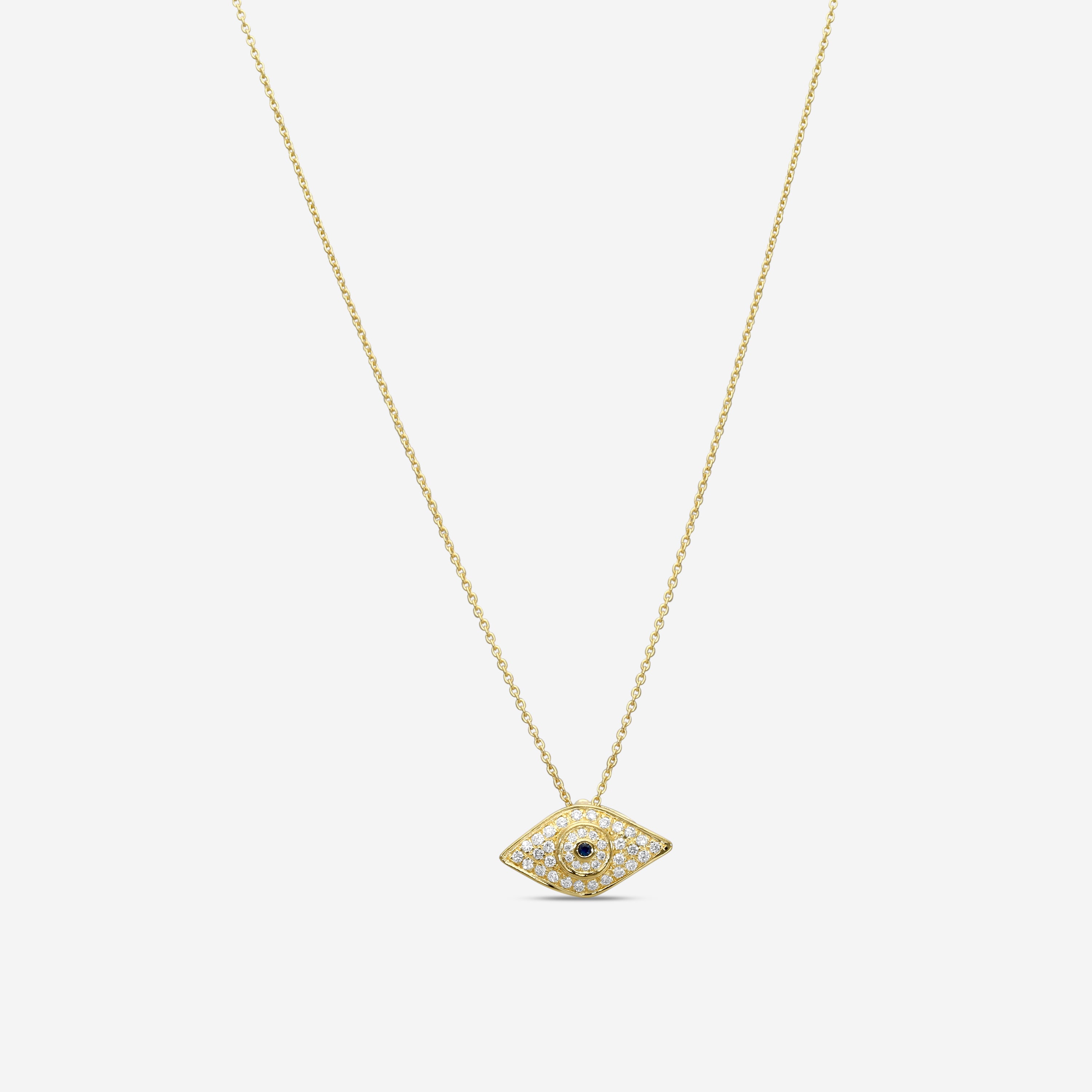 Roberto Coin 18K Yellow Gold Diamond & Blue Sapphire Pendant Necklace 000701AYCHXS