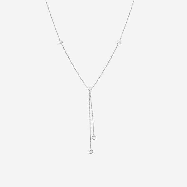 Roberto Coin 18K White Gold Diamond Lariat Necklace 001314AWCHD0