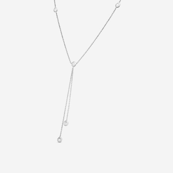 Roberto Coin 18K White Gold Diamond Lariat Necklace 001314AWCHD0